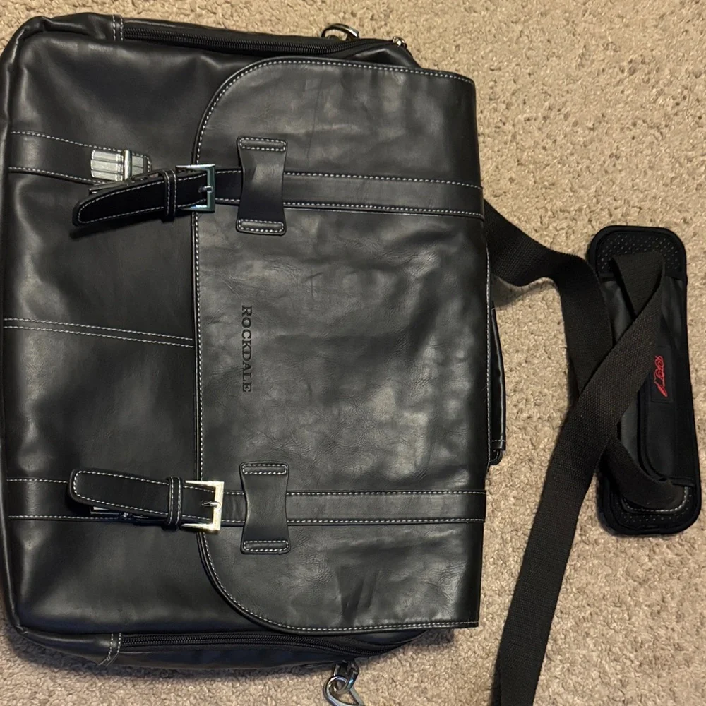 Elegant Black Leather Briefcase for Men